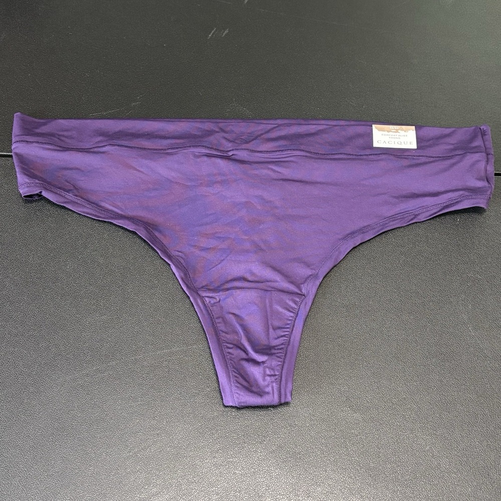 Lane Bryant Cacique Comfort Bliss Thong Size 22/24 Nylon Purple NWT